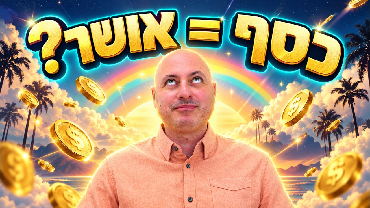 טל דוידסון מצביע על גרף העולה, כדימוי לקשר בין הכנסה לרמת אושר